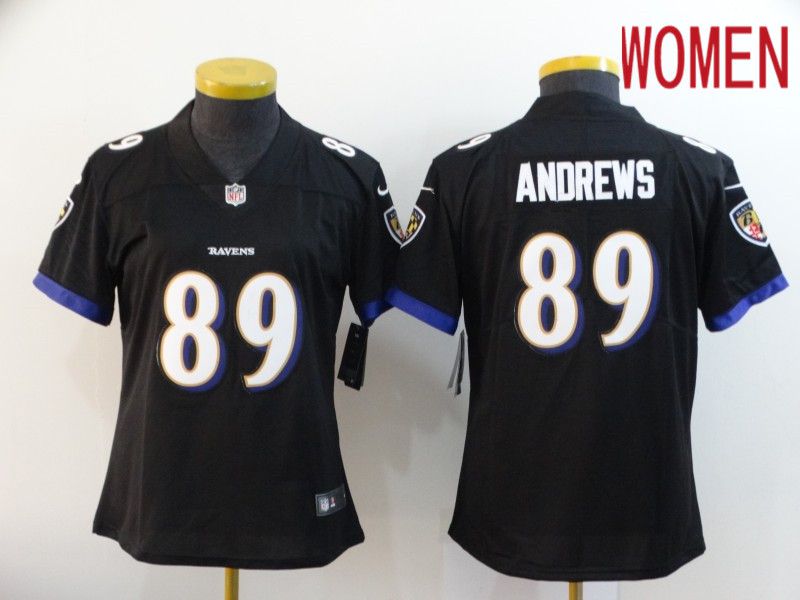 Women Baltimore Ravens #89 Andrews Black Nike Vapor Untouchable Limited NFL Jersey->women nfl jersey->Women Jersey
